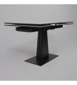 Стол AV 2119, МДФ+керамика, раздвижной 1200 (1800)*800 белый, глянцевый CARLA LARKIN /черный