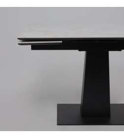 Стол AV 2119, МДФ+керамика, раздвижной 1200 (1800)*800 белый, глянцевый CARLA LARKIN /черный