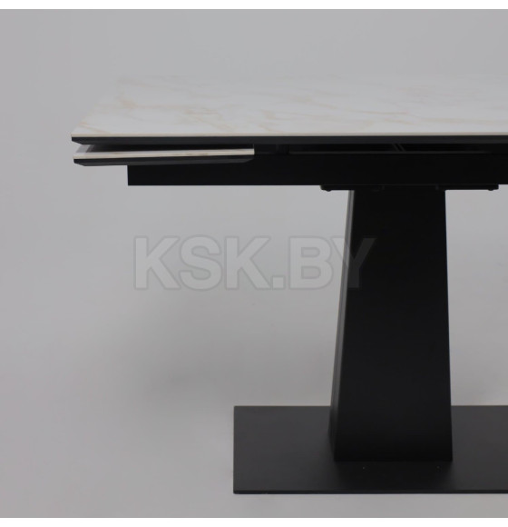 Стол AV 2119, МДФ+керамика, раздвижной 1200 (1800)*800 белый, глянцевый CARLA LARKIN /черный (119680) 