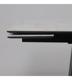 Стол AV 2119, МДФ+керамика, раздвижной 1200 (1800)*800 белый, глянцевый CARLA LARKIN /черный