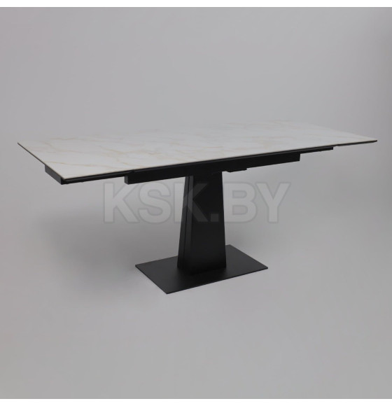 Стол AV 2119, МДФ+керамика, раздвижной 1200 (1800)*800 белый, глянцевый CARLA LARKIN /черный (119680) 