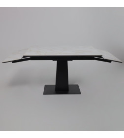 Стол AV 2119, МДФ+керамика, раздвижной 1200 (1800)*800 белый, глянцевый CARLA LARKIN /черный