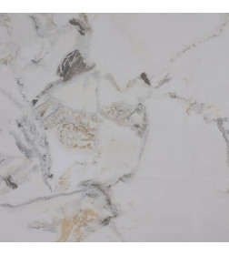 Стол AV 2119, МДФ+керамика, раздвижной 1200 (1800)*800 натуральный, глянцевый GOLD JADE/черный