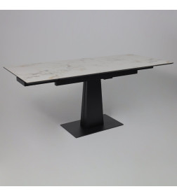 Стол AV 2119, МДФ+керамика, раздвижной 1200 (1800)*800 натуральный, глянцевый GOLD JADE/черный