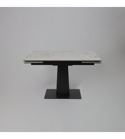 Стол AV 2119, МДФ+керамика, раздвижной 1200 (1800)*800 натуральный, глянцевый GOLD JADE/черный