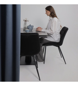 Стол AV 2119, МДФ+керамика, раздвижной 1200 (1800)*800 серый, матовый LARKA GREY/черный