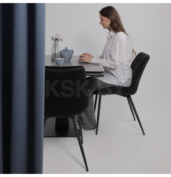 Стол AV 2119, МДФ+керамика, раздвижной 1200 (1800)*800 серый, матовый LARKA GREY/черный (119677) 