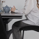 Стол AV 2119, МДФ+керамика, раздвижной 1200 (1800)*800 серый, матовый LARKA GREY/черный (119677) 