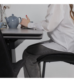 Стол AV 2119, МДФ+керамика, раздвижной 1200 (1800)*800 серый, матовый LARKA GREY/черный