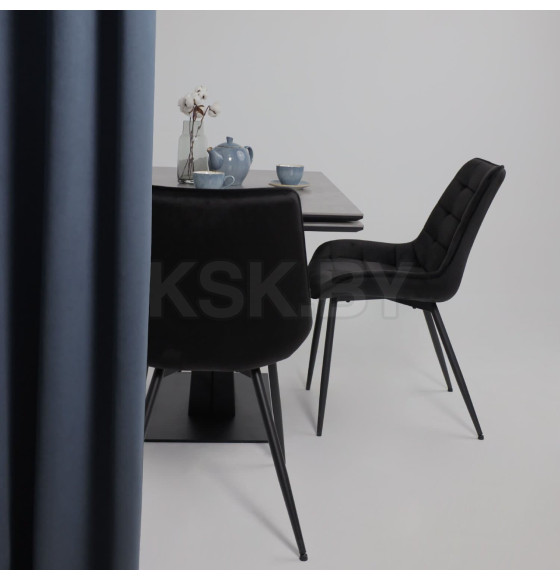 Стол AV 2119, МДФ+керамика, раздвижной 1200 (1800)*800 серый, матовый LARKA GREY/черный (119677) 