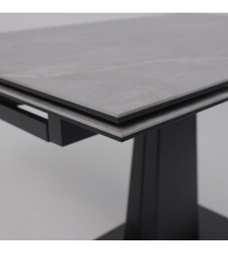 Стол AV 2119, МДФ+керамика, раздвижной 1200 (1800)*800 серый, матовый LARKA GREY/черный