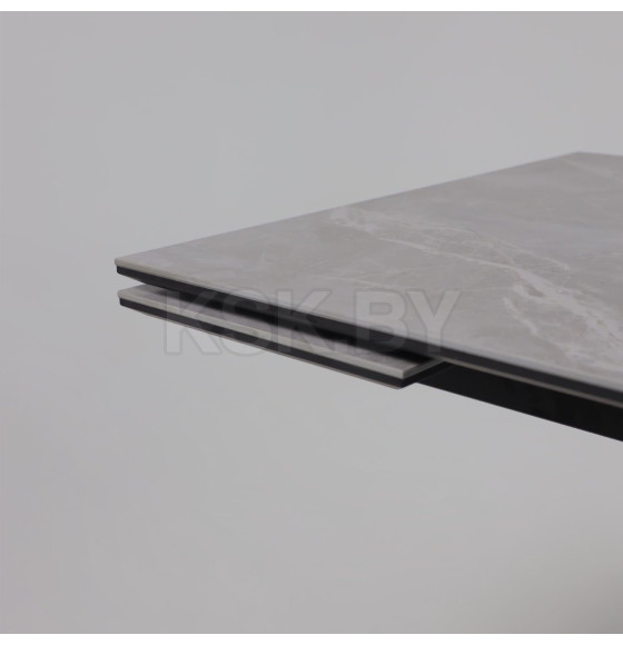 Стол AV 2119, МДФ+керамика, раздвижной 1200 (1800)*800 серый, матовый LARKA GREY/черный (119677) 