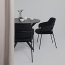 Стол МЕХИКО, пластик премиум 3Д, 950 мм, Камень черный/ Черный матовый (120557) 