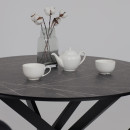 Стол МЕХИКО, пластик премиум 3Д, 950 мм, Камень черный/ Черный матовый (120557) 