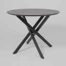 Стол МЕХИКО, пластик премиум 3Д, 950 мм, Камень черный/ Черный матовый (120557) 