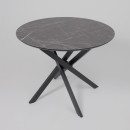 Стол МЕХИКО, пластик премиум 3Д, 950 мм, Камень черный/ Черный матовый (120557) 