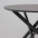 Стол МЕХИКО, пластик премиум 3Д, 950 мм, Камень черный/ Черный матовый (120557) 
