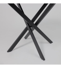 Стол МЕХИКО, пластик премиум 3Д, 950 мм, Камень черный/ Черный матовый