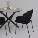 Стол МЕХИКО, пластик премиум 3Д, 950 мм, Мрамор белый/ Черный матовый (120558) 