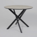 Стол МЕХИКО, пластик премиум 3Д, 950 мм, Мрамор белый/ Черный матовый (120558) 