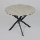 Стол МЕХИКО, пластик премиум 3Д, 950 мм, Мрамор белый/ Черный матовый (120558) 