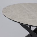 Стол МЕХИКО, пластик премиум 3Д, 950 мм, Мрамор белый/ Черный матовый (120558) 