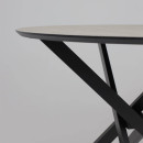 Стол МЕХИКО, пластик премиум 3Д, 950 мм, Мрамор белый/ Черный матовый (120558) 