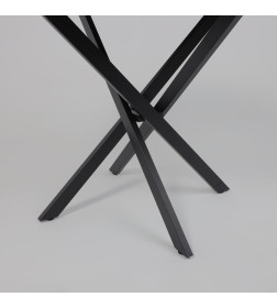 Стол МЕХИКО, пластик премиум 3Д, 950 мм, Мрамор белый/ Черный матовый