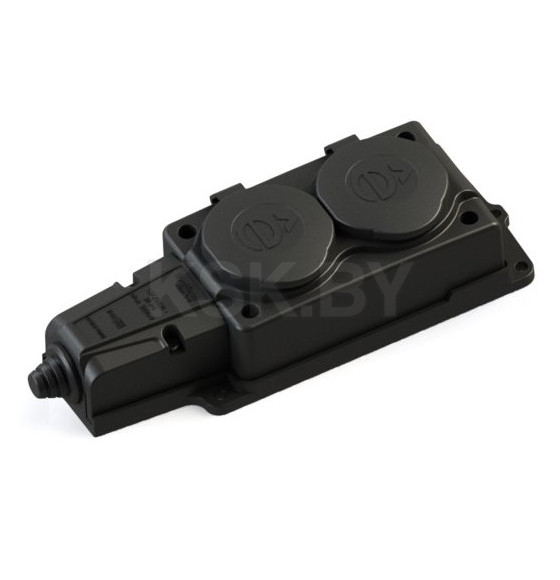 Колодка 2-гнездн. 2К+З IP44 чёрная SE MultiSet (MST4102BK) 