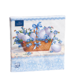 Салфетки декоративные 33 х 33 см, 3 слоя, (20 шт) "Пасхальная корзина" Art Bouquet