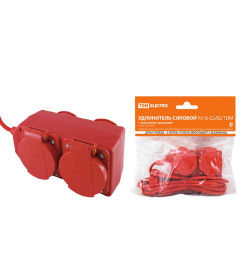 Удлинитель силовой Уз16-02/02 4 розетки с крышками 5 м ПВС 3х1,0 IP44 TDM SQ1302-0010