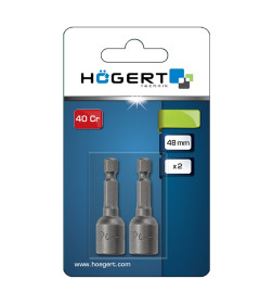 Насадка торцевая шестигранная с магнитом 8х48мм, 1/4", 2 шт, HOEGERT