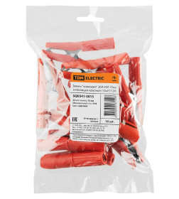 Зажим "крокодил" ЗКИ 30А 75 мм в изоляции красный (10 шт.) TDM SQ0541-0015