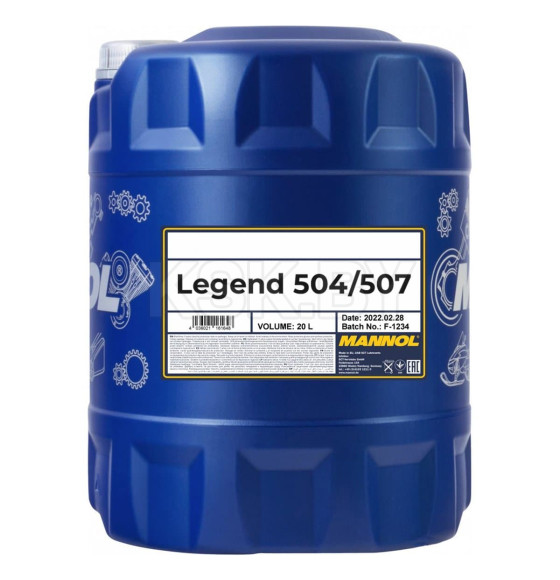 Масло моторное Mannol Legend 504/507 SAE 0W-30 API SN 20 л (MN7730-20) 