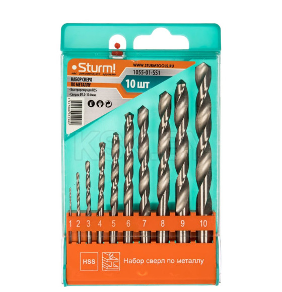 Набор сверел по металлу (10 шт.) Sturm! 1055-01-SS1 (1055-01-SS1) 