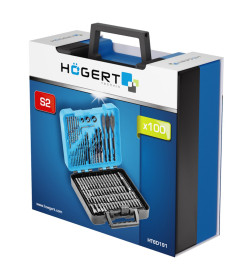 Набор сверел и бит (100 предметов) HOEGERT HT6D191