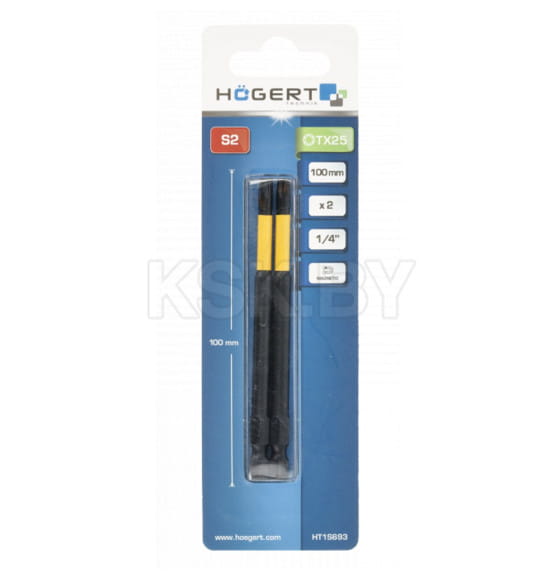 Бита TORX TX25х100 мм ударная (2 шт.) HOEGERT HT1S693 (HT1S693)