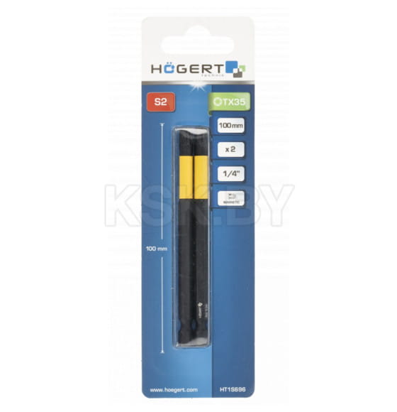 Бита TORX TX35х100 мм ударная (2 шт.) HOEGERT HT1S696 (HT1S696)