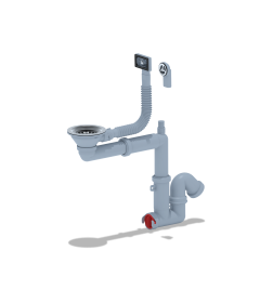 Сифон Ани F серия 3 1/2"* 40 смещ , с отв для стир машины ,гибким кругл и прямоуг переливом  F5345S