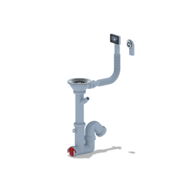 Сифон Ани F серия 3 1/2"*40 с отв. для стир. машины, с кругл. гибким и прямоуг. переливом F1045S