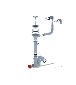 Сифон Ани F серия 3 1/2"*40 с отв. для стир. машины, с кругл. гибким и прямоуг. переливом F1045S