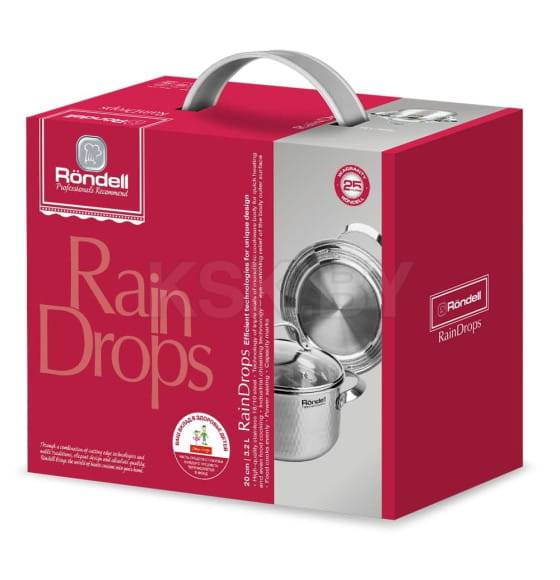 Кастрюля с крышкой 20 см 3,2 л RDS-1294 RainDrops Rondell (RDS-1294) 
