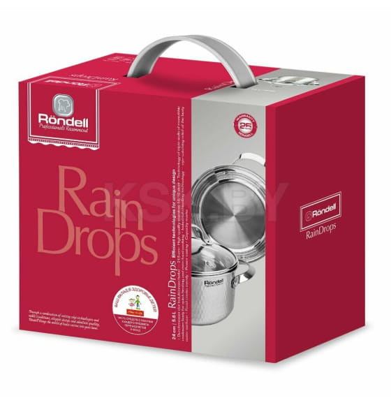 Кастрюля с крышкой 24 см, 5,6 л RDS-1295 RainDrops Rondell (RDS-1295) 