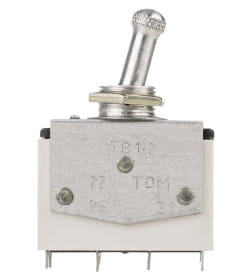Выключатель-тумблер ТВ1-2 2P 250 В 5 А (8c) ON-OFF с фиксацией (2з+2р) TDM SQ0747-0401