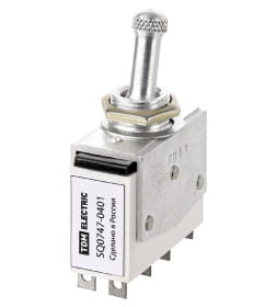 Выключатель-тумблер ТВ1-2 2P 250 В 5 А (8c) ON-OFF с фиксацией (2з+2р) TDM SQ0747-0401