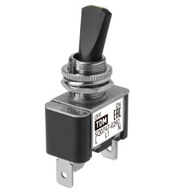 Выключатель-тумблер ASW-07D-2 1P 12В AC/DC 30А (3c) ON-OFF с фиксацией с желтой LED подсветкой TDM SQ0747-0292