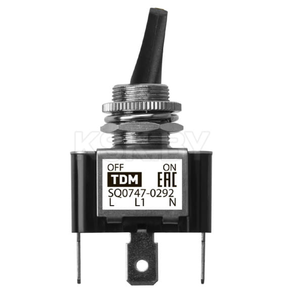 Выключатель-тумблер ASW-07D-2 1P 12В AC/DC 30А (3c) ON-OFF с фиксацией с желтой LED подсветкой TDM SQ0747-0292 (SQ0747-0292) 
