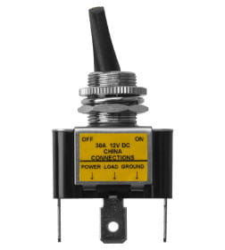 Выключатель-тумблер ASW-07D-2 1P 12В AC/DC 30А (3c) ON-OFF с фиксацией с желтой LED подсветкой TDM SQ0747-0292