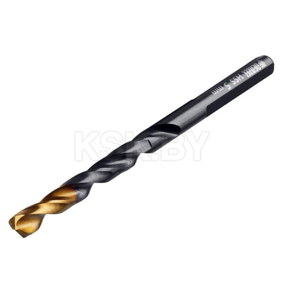 Сверло по металлу  5 мм, HSS-Tin, Golden Tip (10 шт.) Denzel 717213 (717213) 