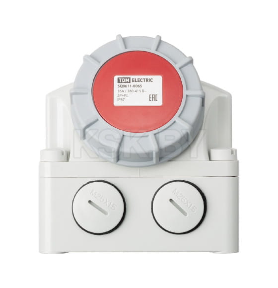 Розетка настенная с выключателем и блокировкой IP67 16А 3Р+РЕ 380В TDM SQ0611-0065 (SQ0611-0065) 
